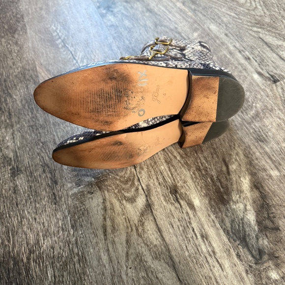J. Crew Multi Buckle Boots in Snake Embossed Leather Size 6 - Picture 4 of 7